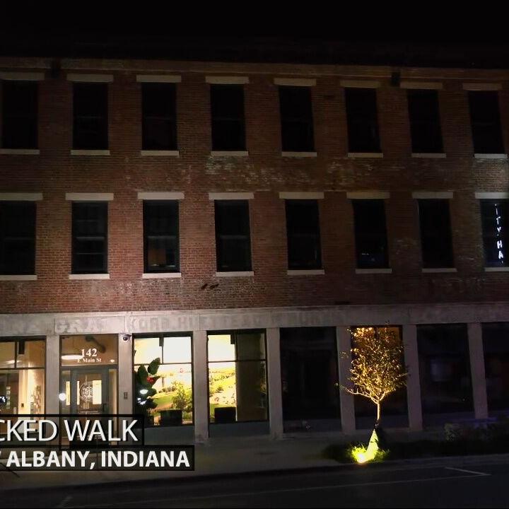 Keith Kaiser walks the streets of New Albany for the Wicked Walk
